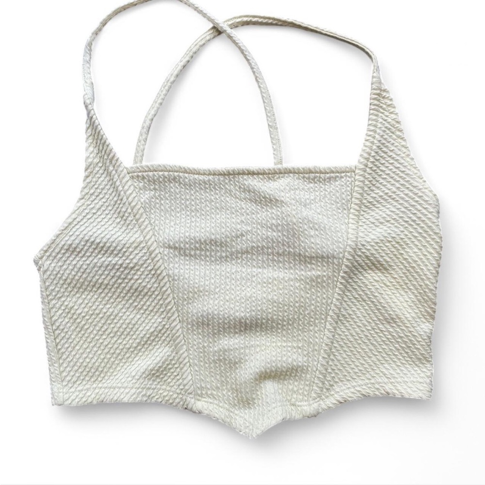 Urban Outfitters Pale Green Textured Crop Top